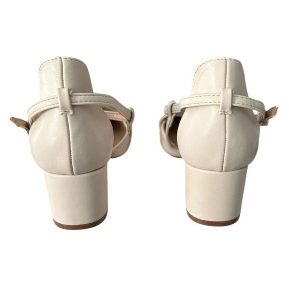 New Journee Galvin Pump Sandals Bone Color Pointed Toe Block Heels Women’s 6.5 - Picture 6 of 9